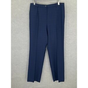 Pendleton Blue Plaid Virgin‎ Wool Dress Pants Womens Size 14 Career Academia